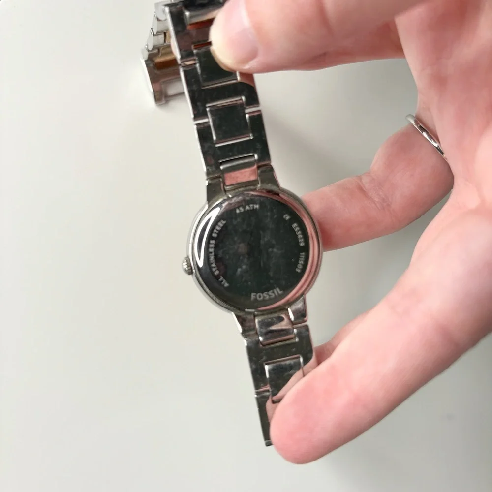 Fossil Womens Watch Silver Bronze Gemmed WR 5ATM ES3629